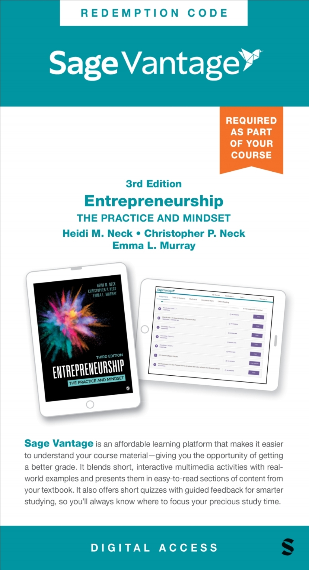 Sage Vantage: Entrepreneurship: The Practice and Mindset 3rd Edition