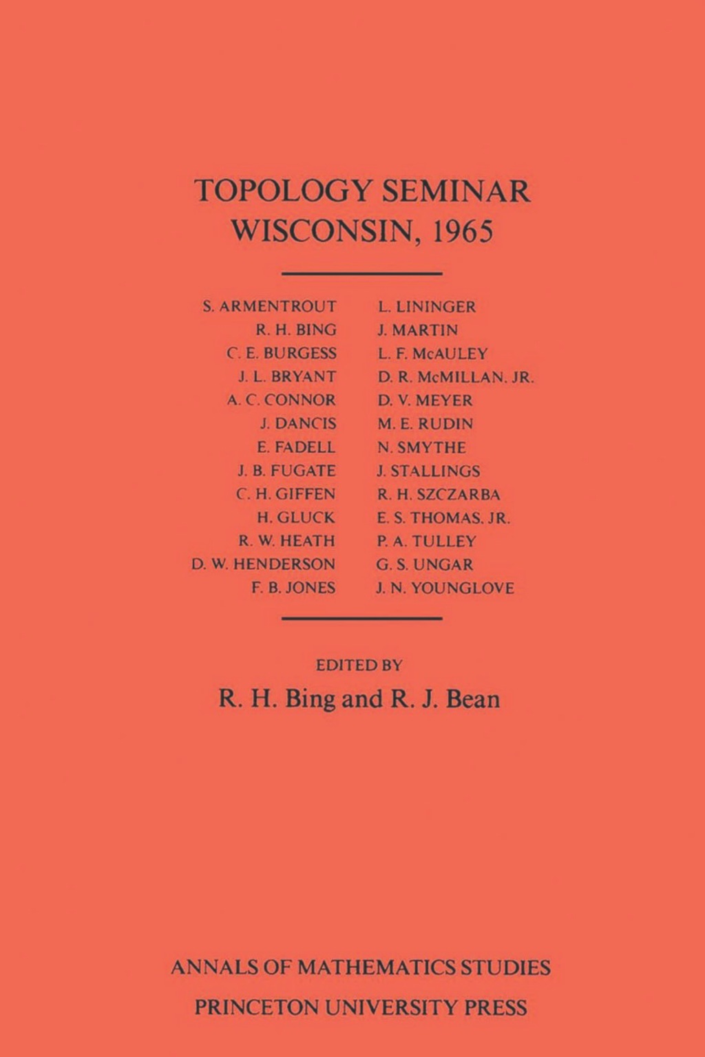 Topology Seminar Wisconsin, 1965 