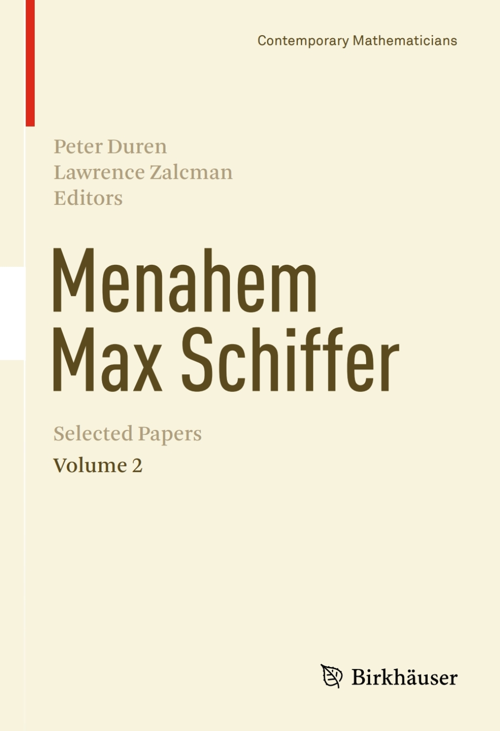 Menahem Max Schiffer: Selected Papers Volume 2 