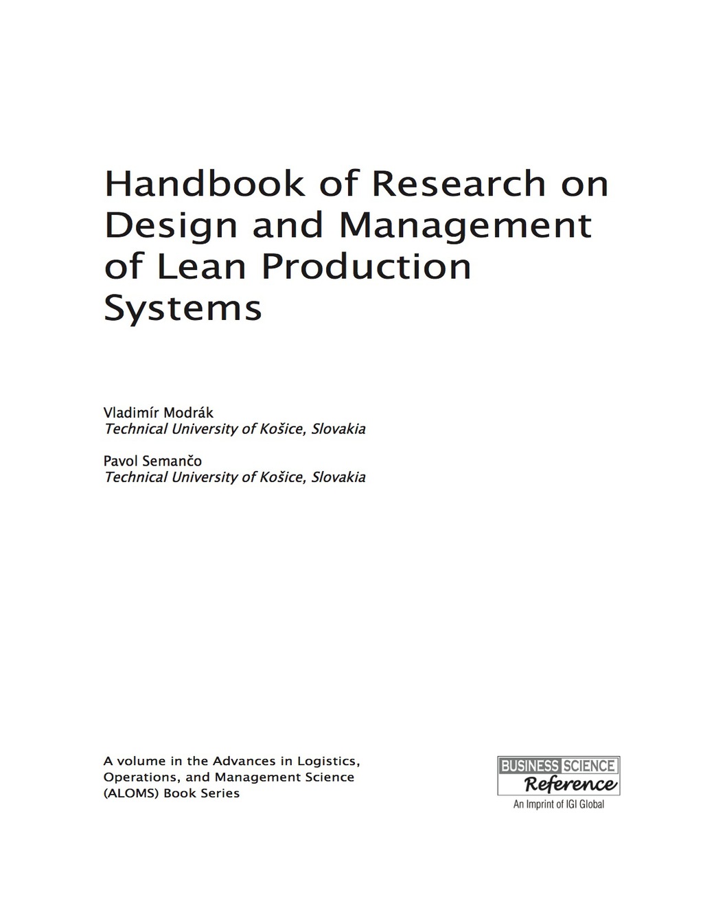Handbook of Research on Design and Management of Lean Production Systems 