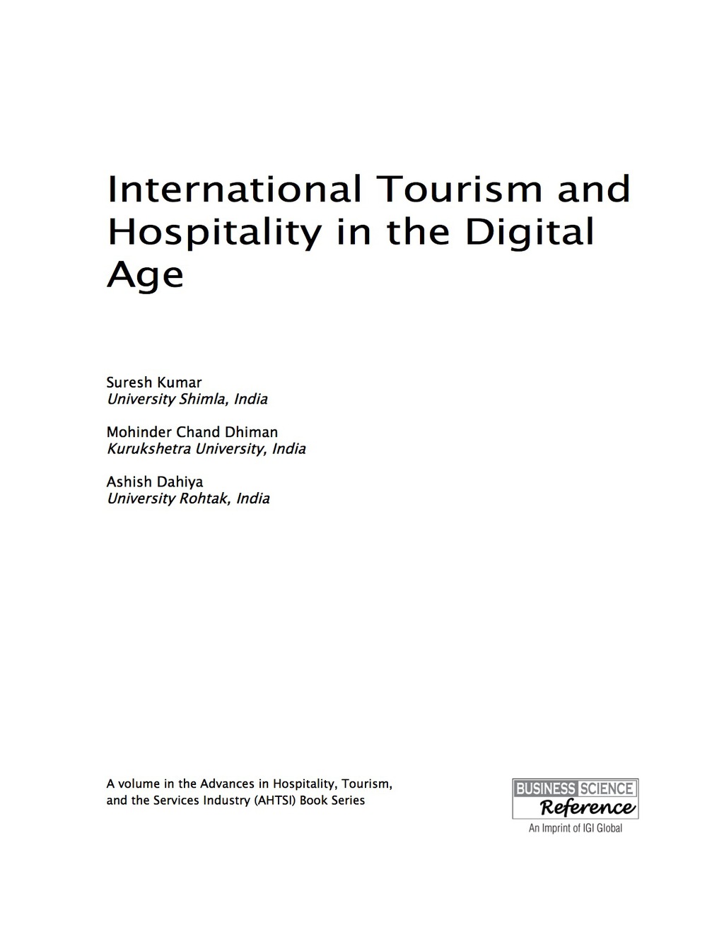 International Tourism and Hospitality in the Digital Age 