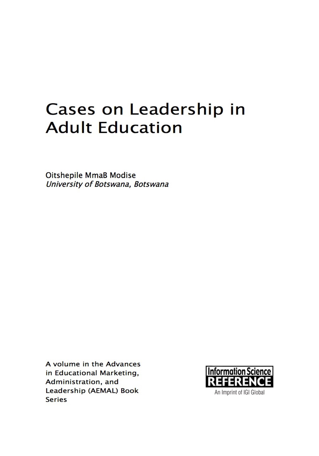 Cases on Leadership in Adult Education 