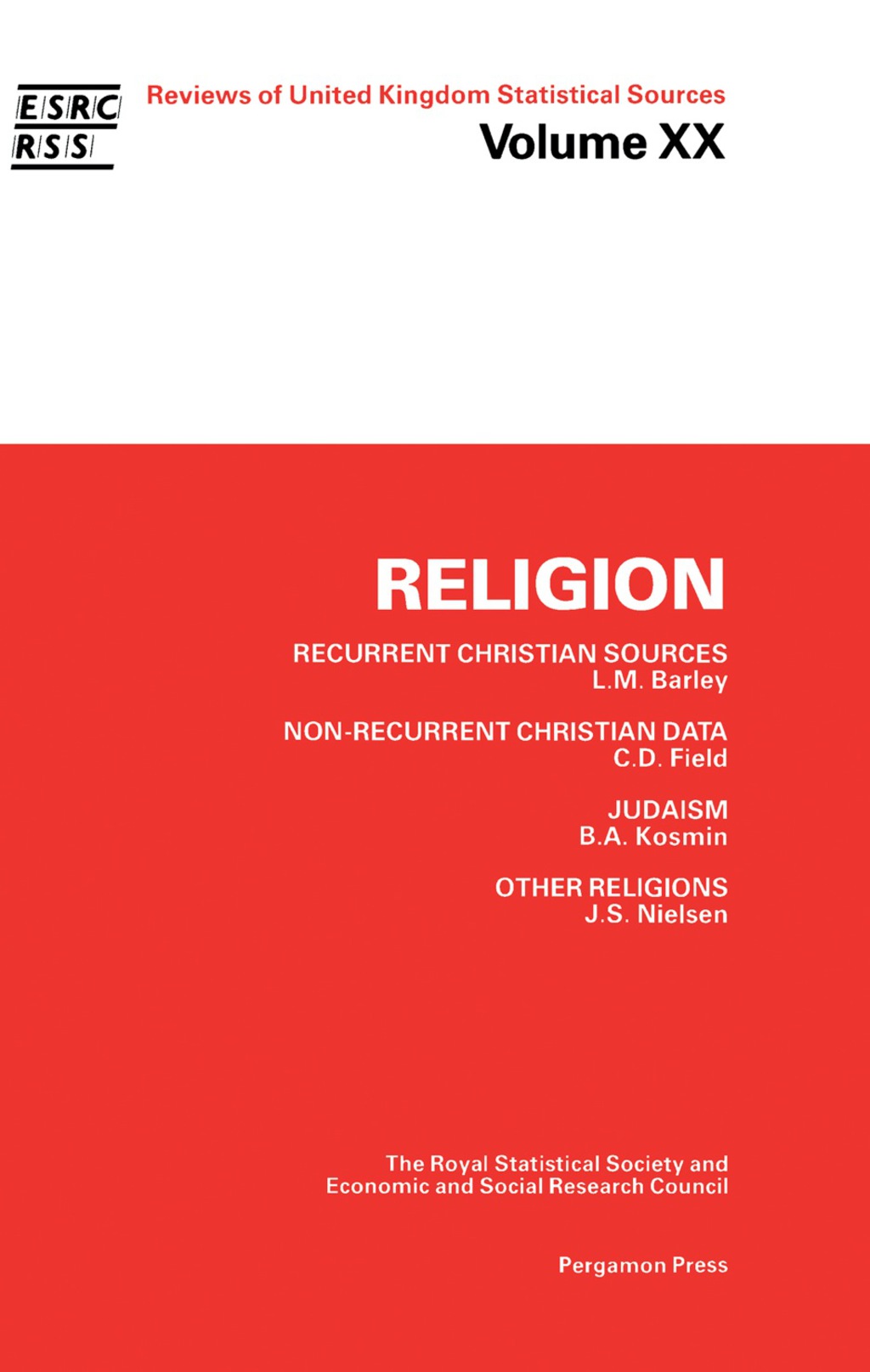 Religion Recurrent Christian Sources, Non-Recurrent Christian Data, Judaism, Other Religions 