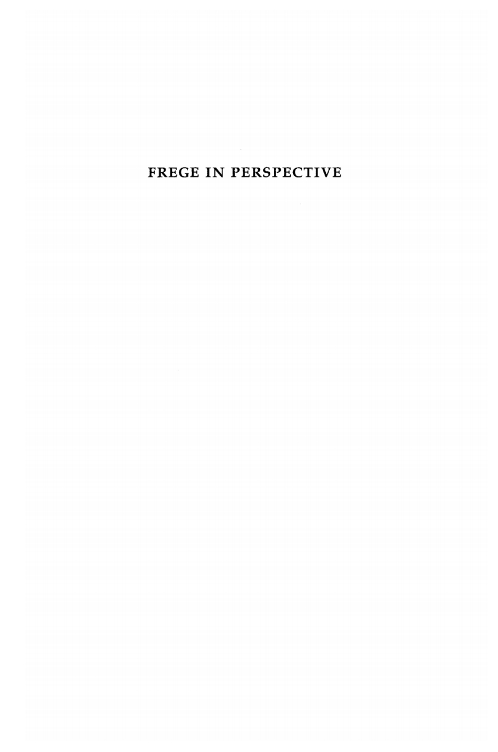 Frege in Perspective 