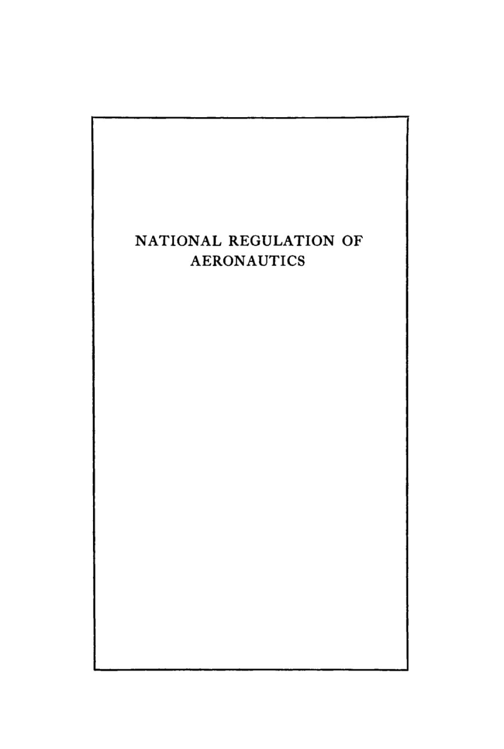 National Regulation of Aeronautics 