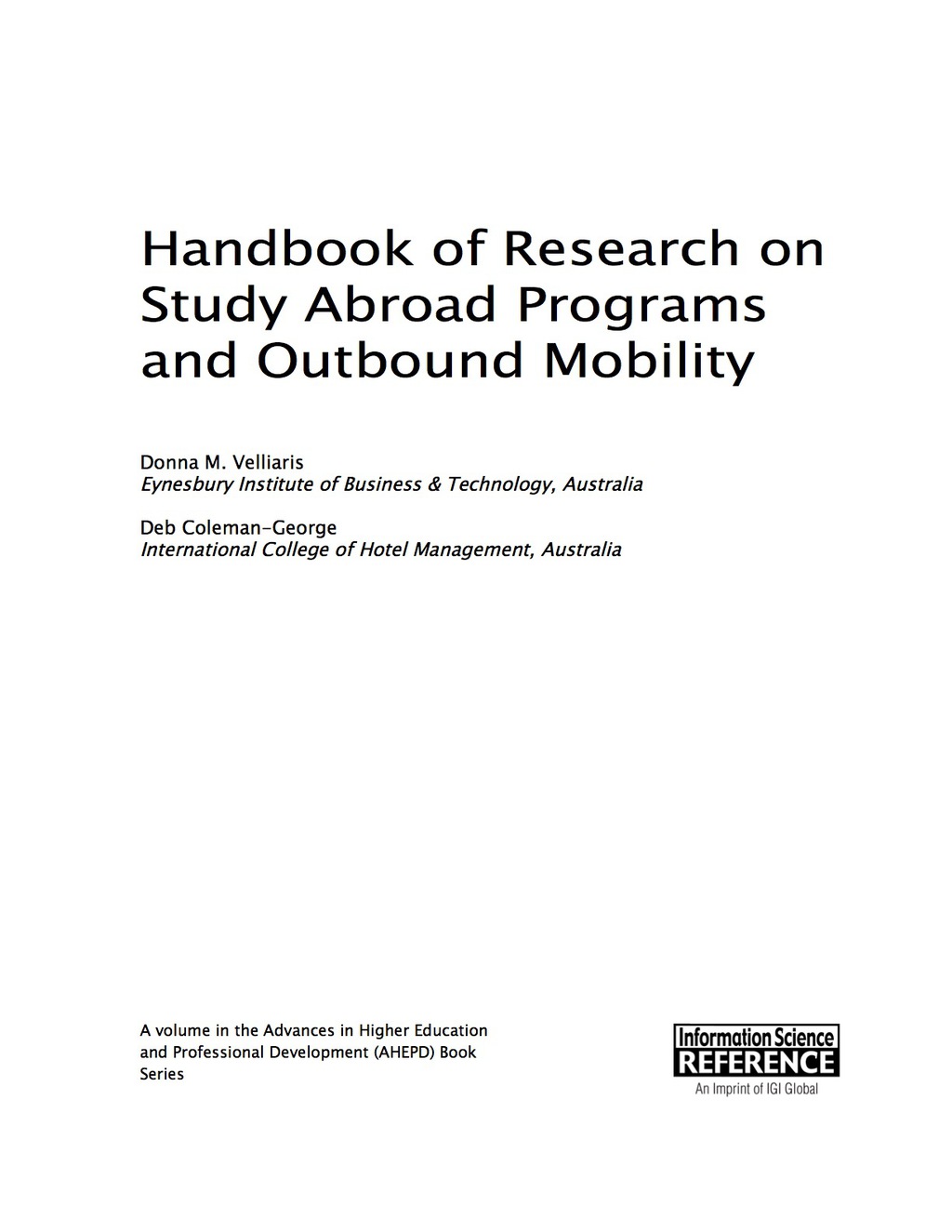 Handbook of Research on Study Abroad Programs and Outbound Mobility 