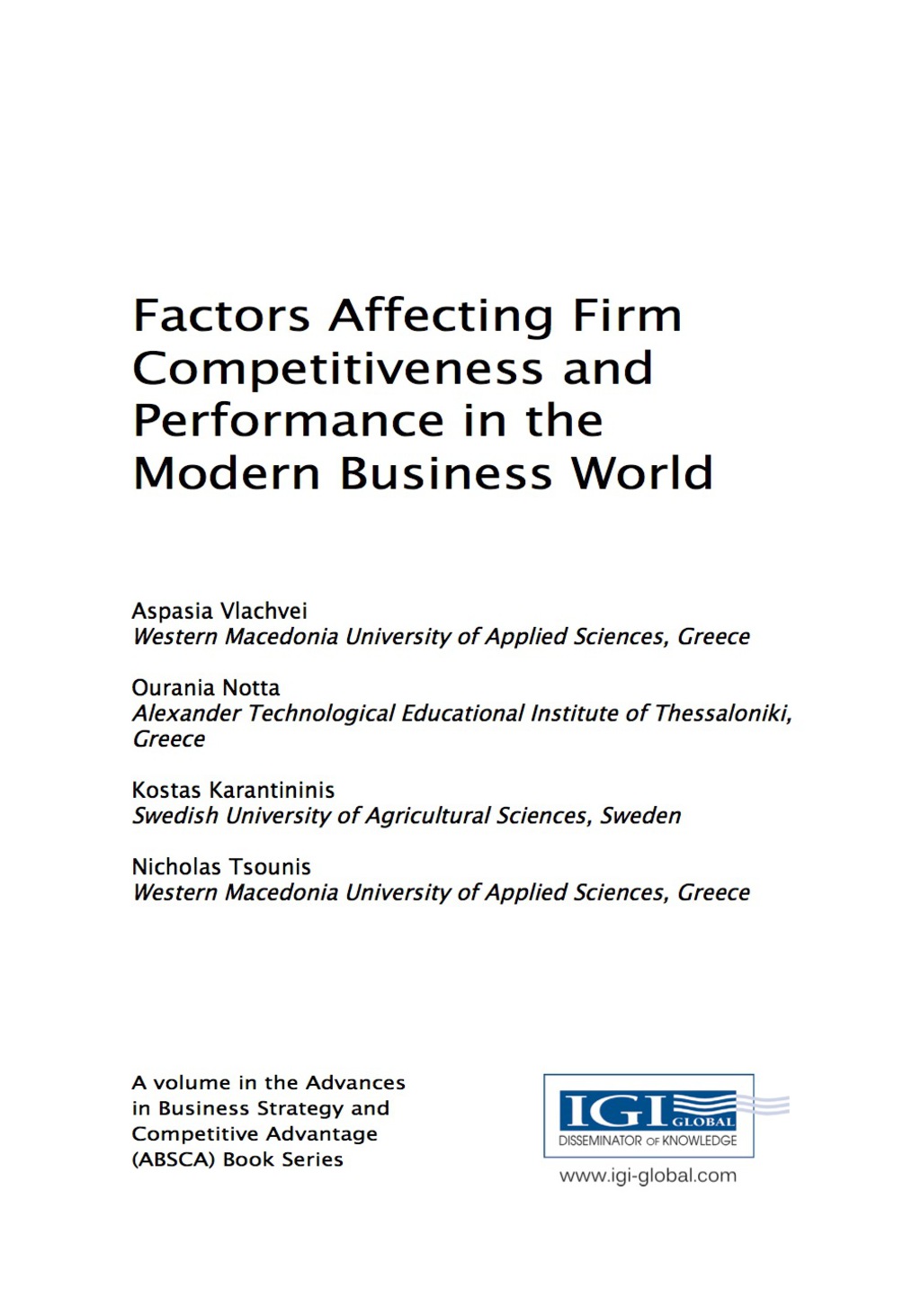 Factors Affecting Firm Competitiveness and Performance in the Modern Business World 