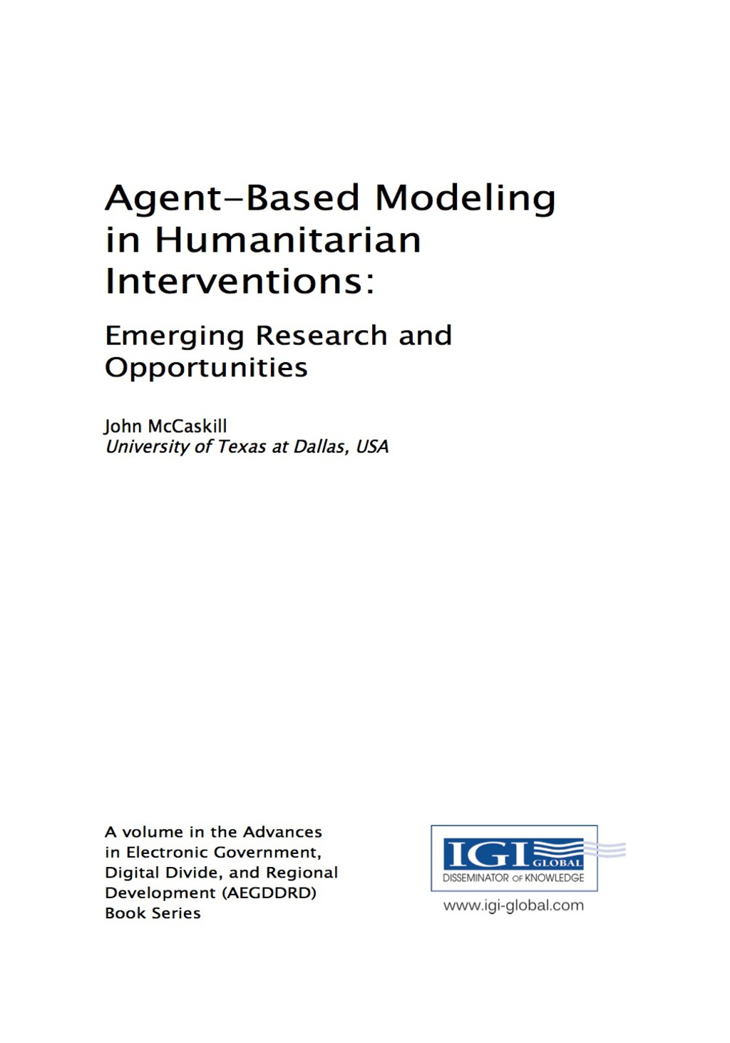 Agent-Based Modeling in Humanitarian Interventions 