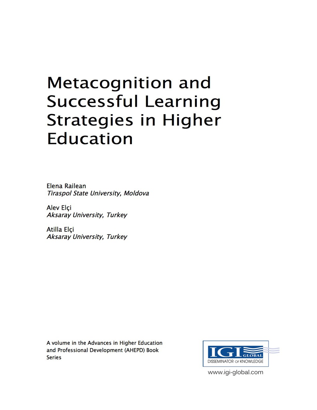 Metacognition and Successful Learning Strategies in Higher Education 