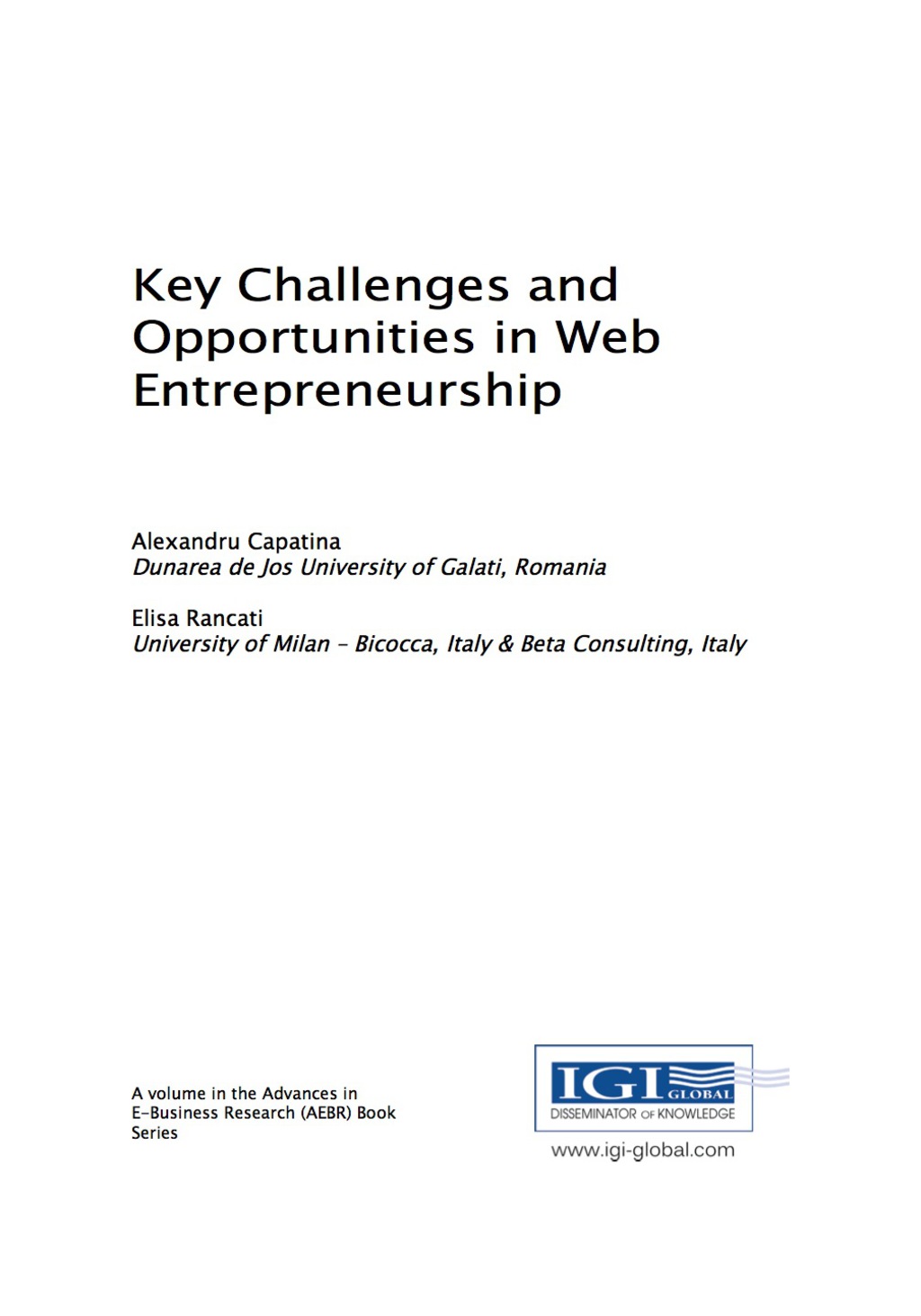 Key Challenges and Opportunities in Web Entrepreneurship 