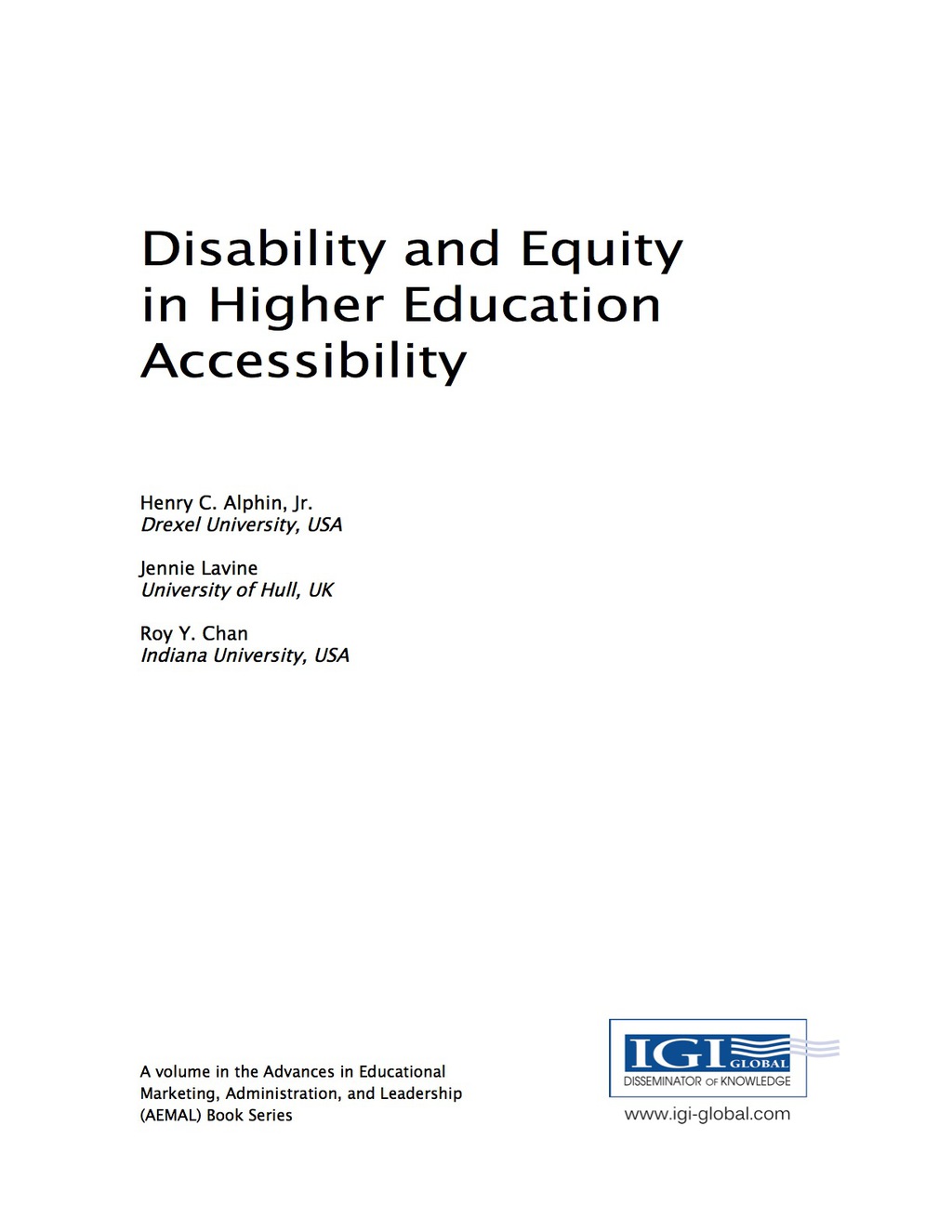 Disability and Equity in Higher Education Accessibility 