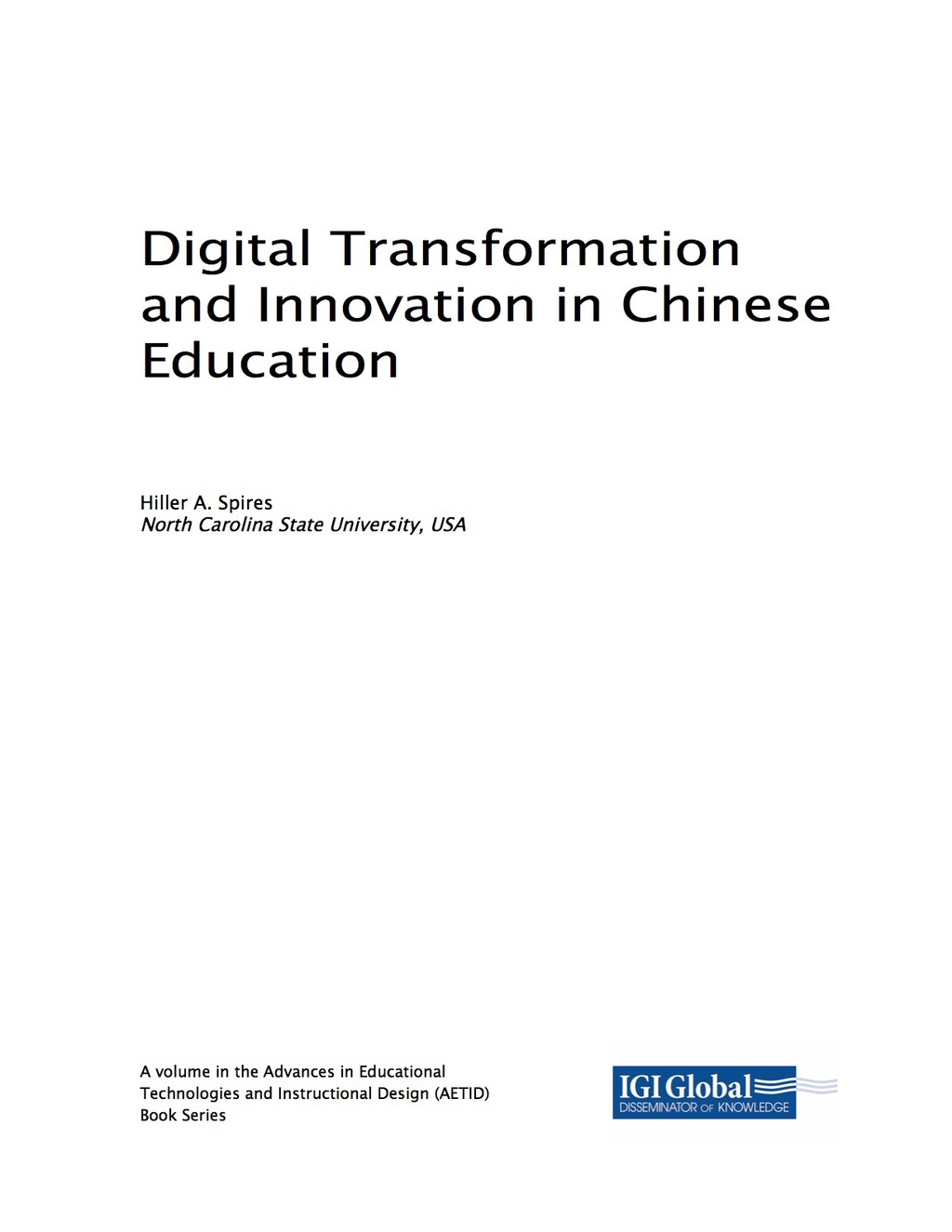 Digital Transformation and Innovation in Chinese Education 
