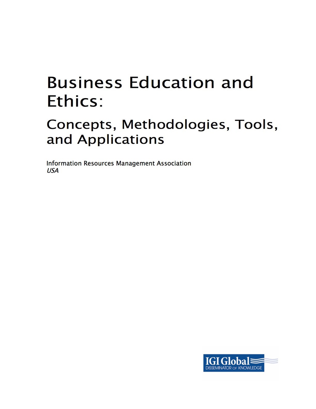 Business Education and Ethics 