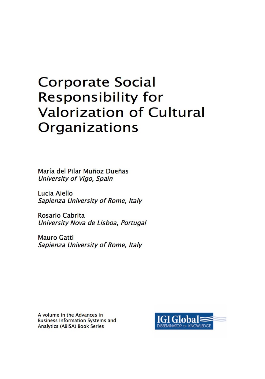 Corporate Social Responsibility for Valorization of Cultural Organizations 