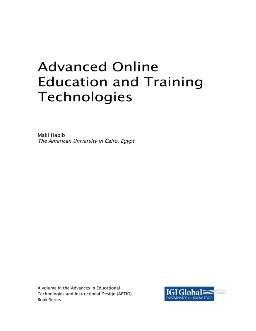 Advanced Online Education and Training Technologies 
