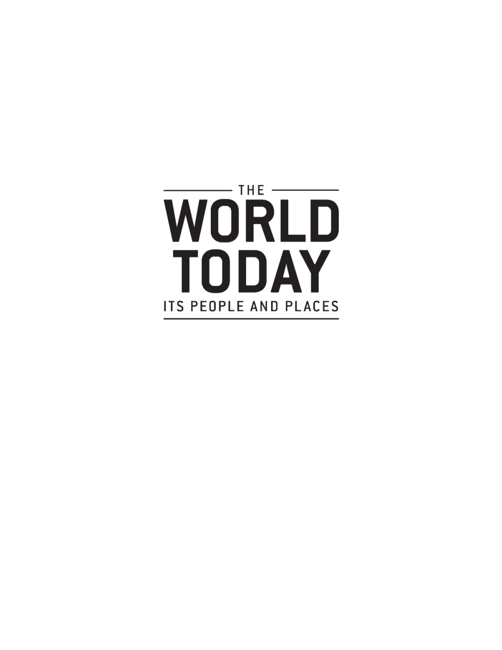 The World Today Its People and Places 