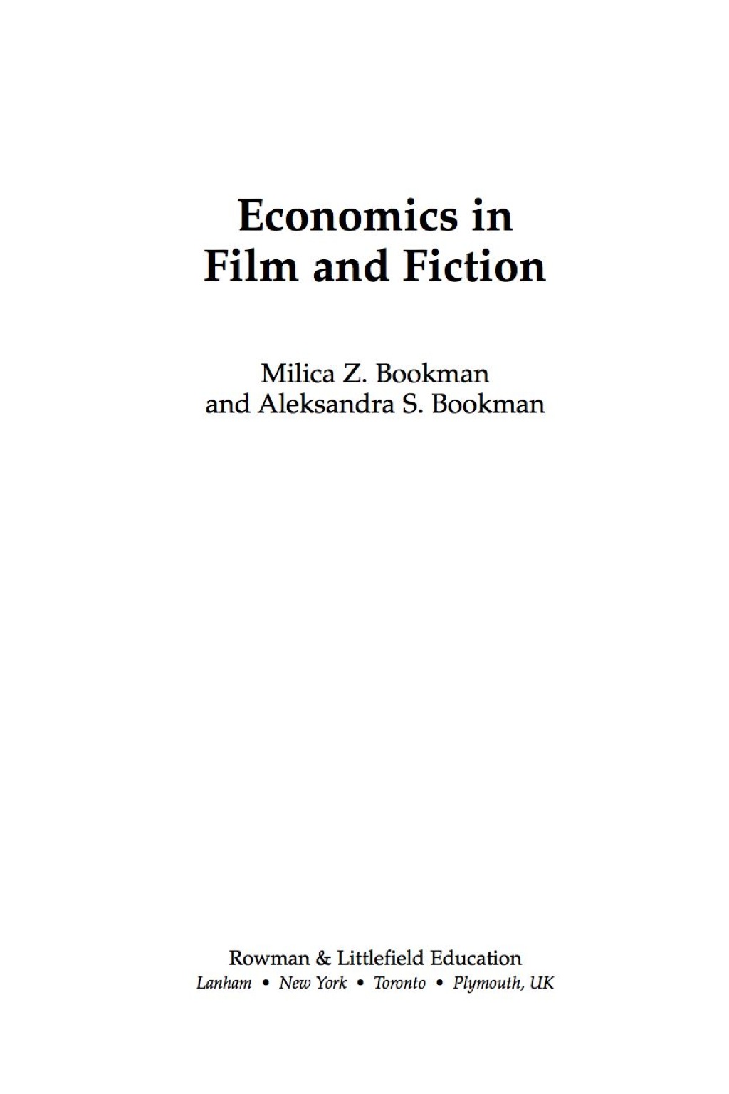 Economics in Film and Fiction 
