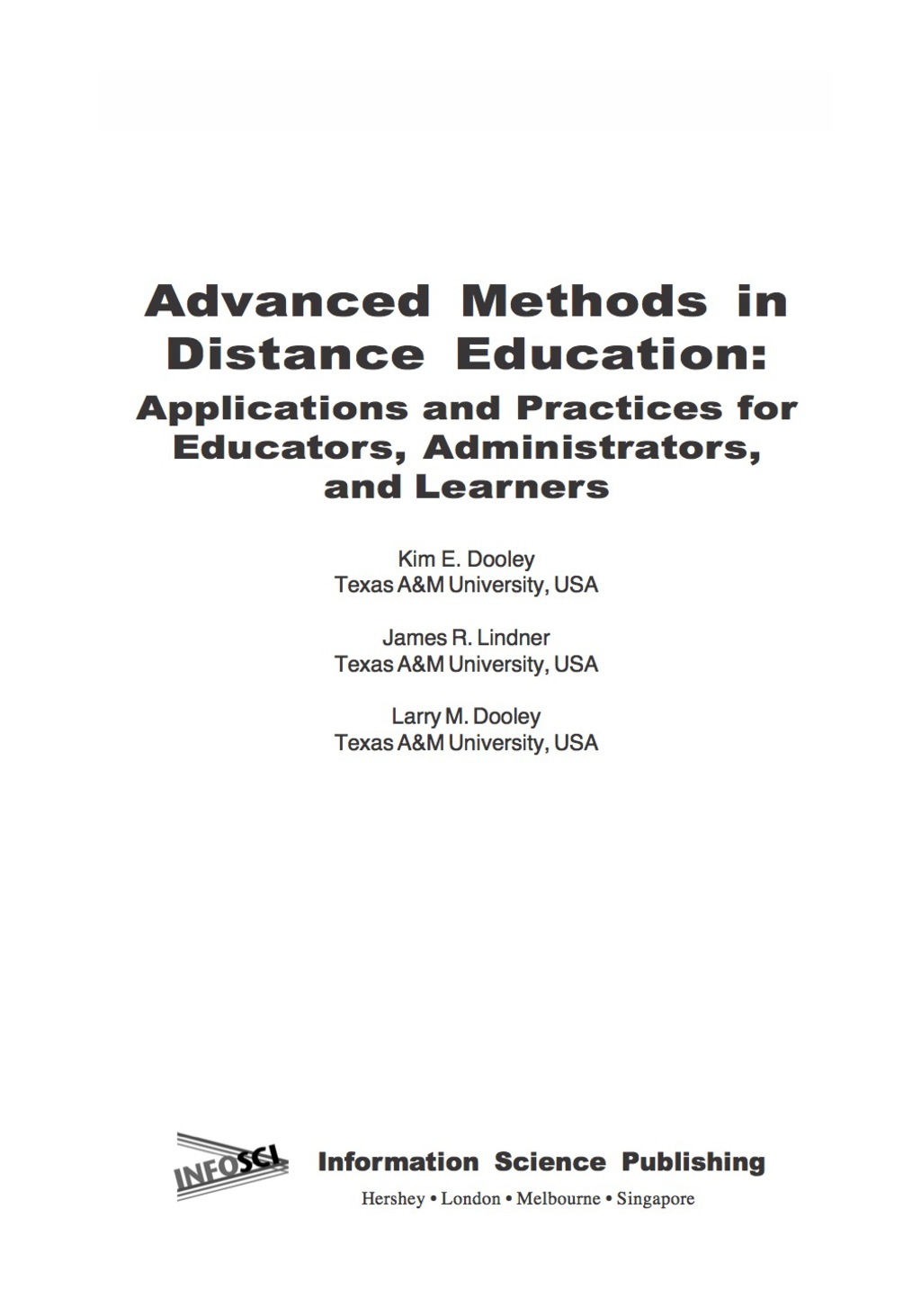 Advanced Methods in Distance Education 