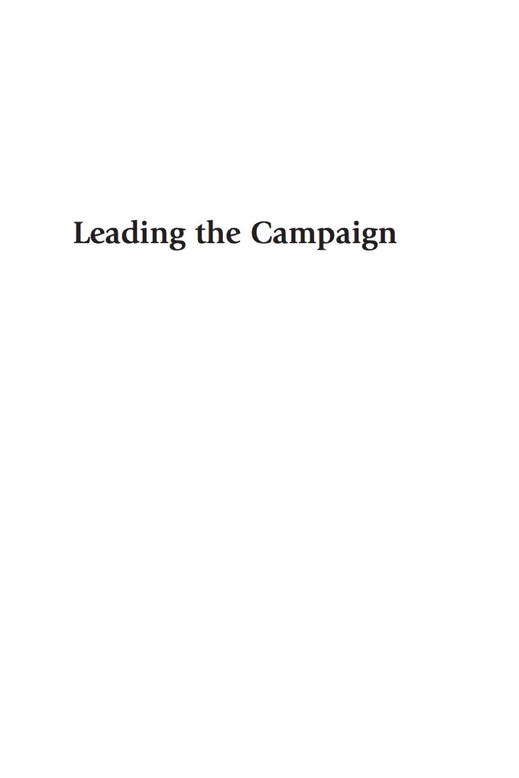 Leading the Campaign Advancing Colleges and Universities 
