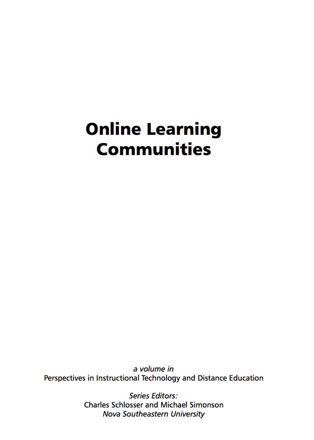 Online Learning Communities 