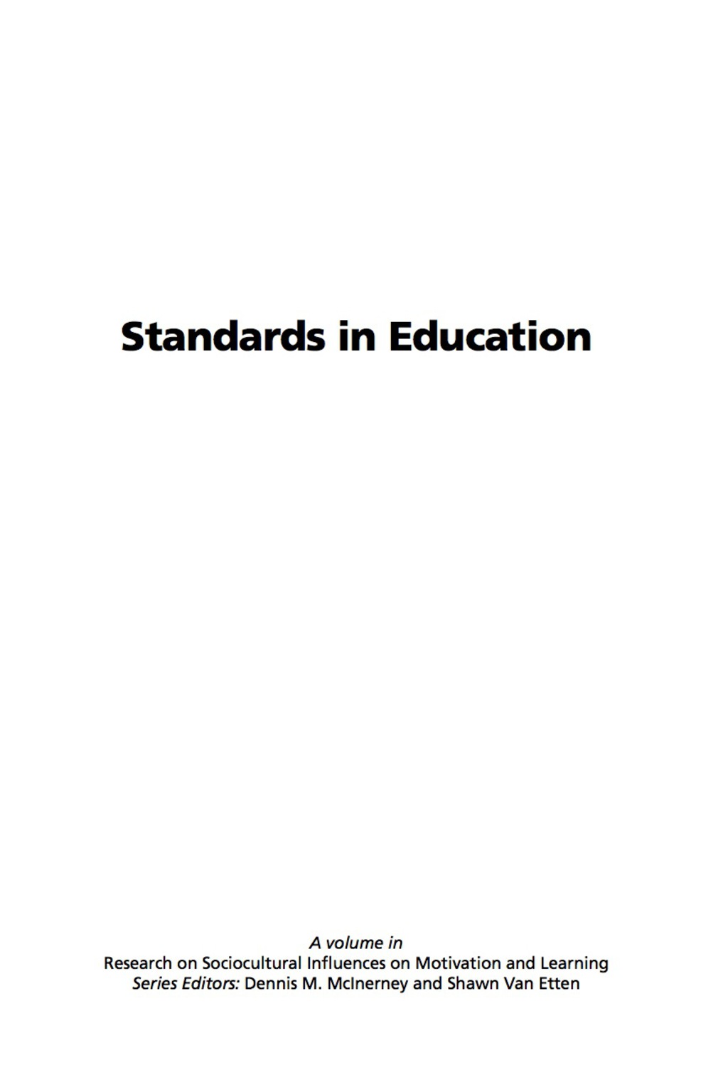Standards in Education 