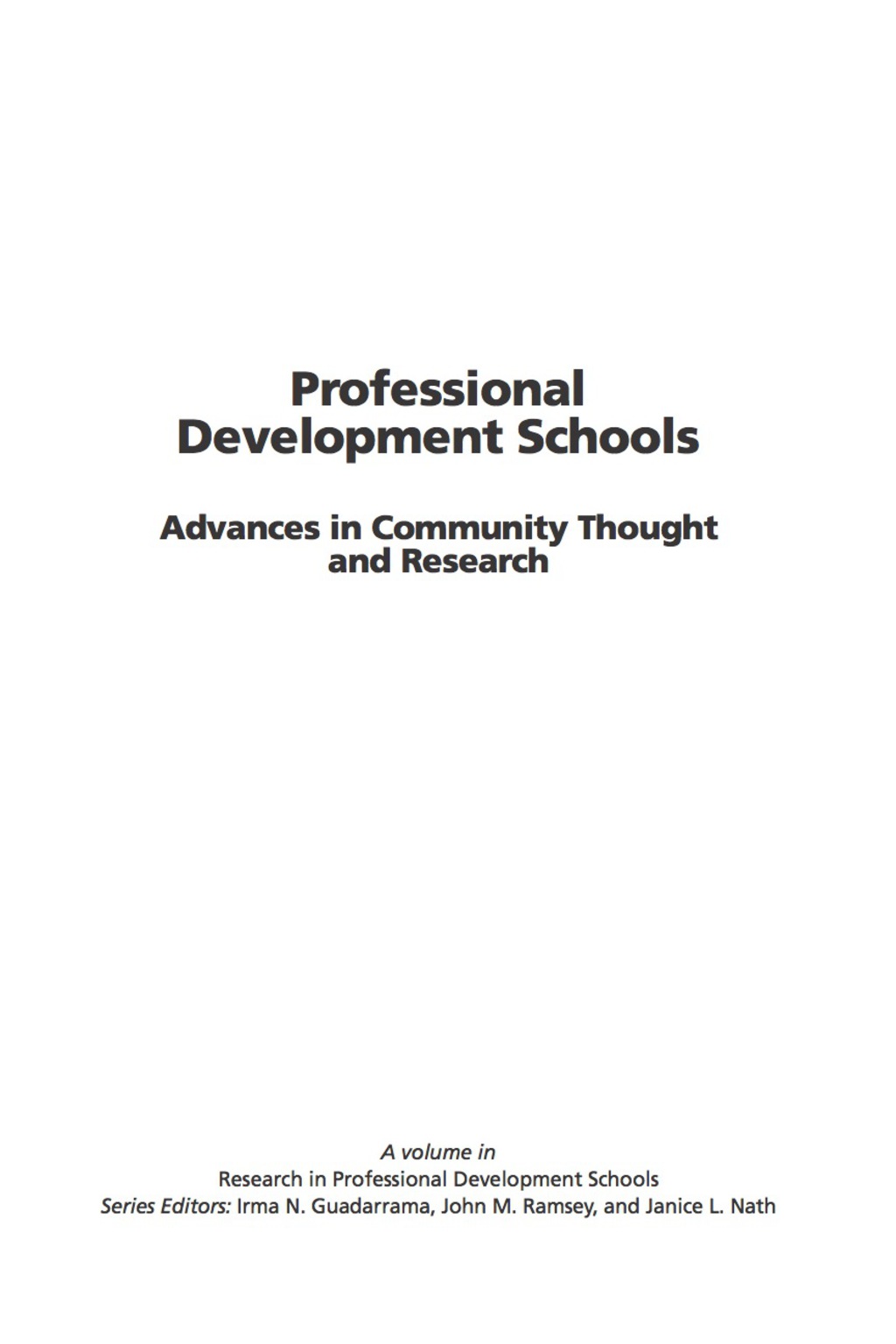 Advances in Community Thought and Research 