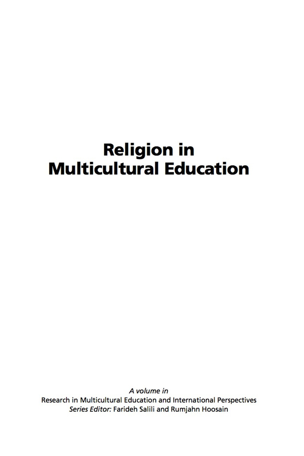 Religion in Multicultural Education 