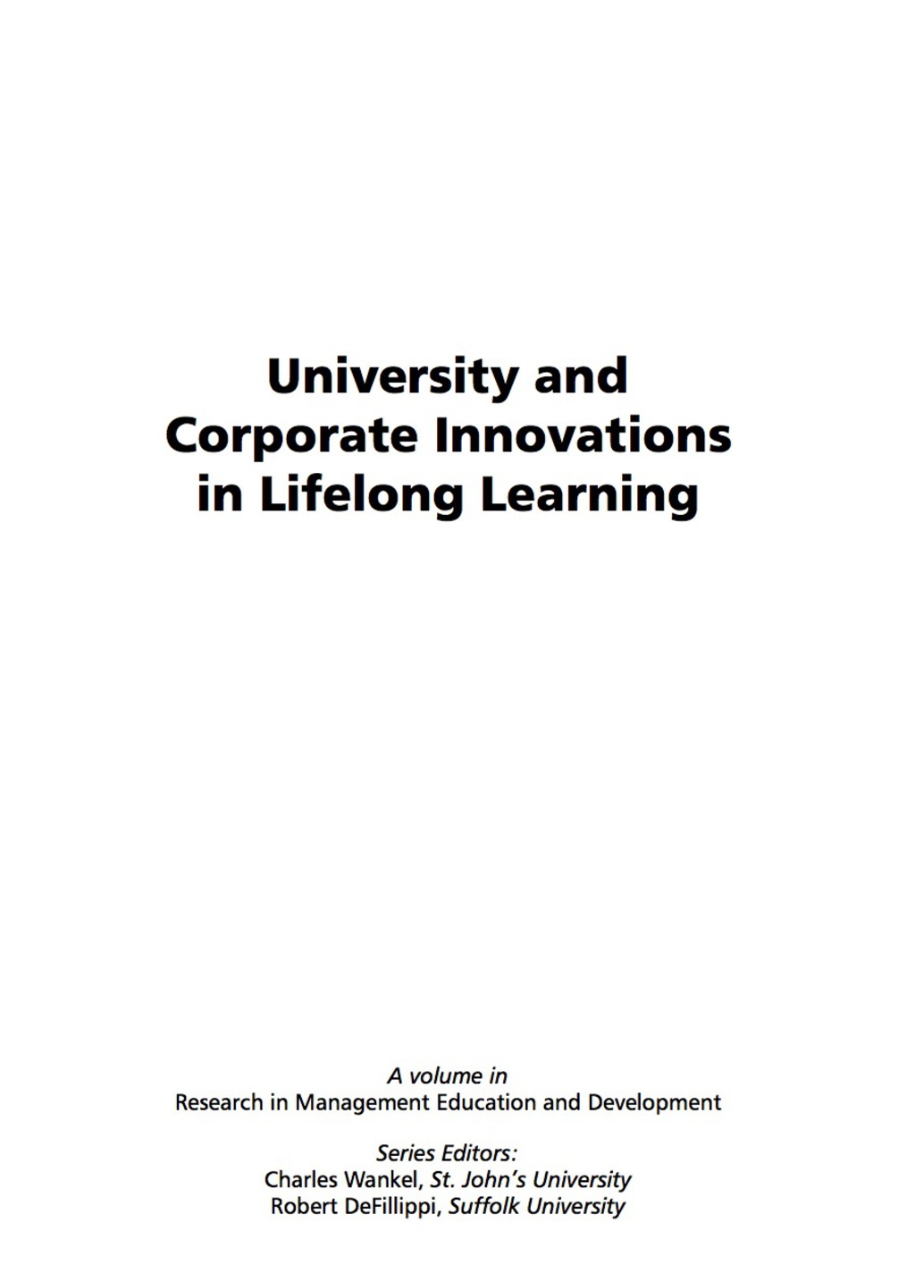 University and Corporate Innovations in Lifelong Learning 