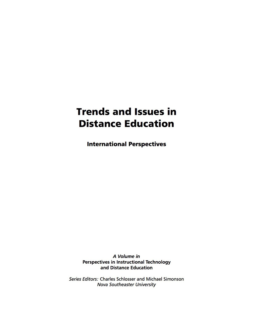 Trends and Issues in Distance Education: International Perspectives 