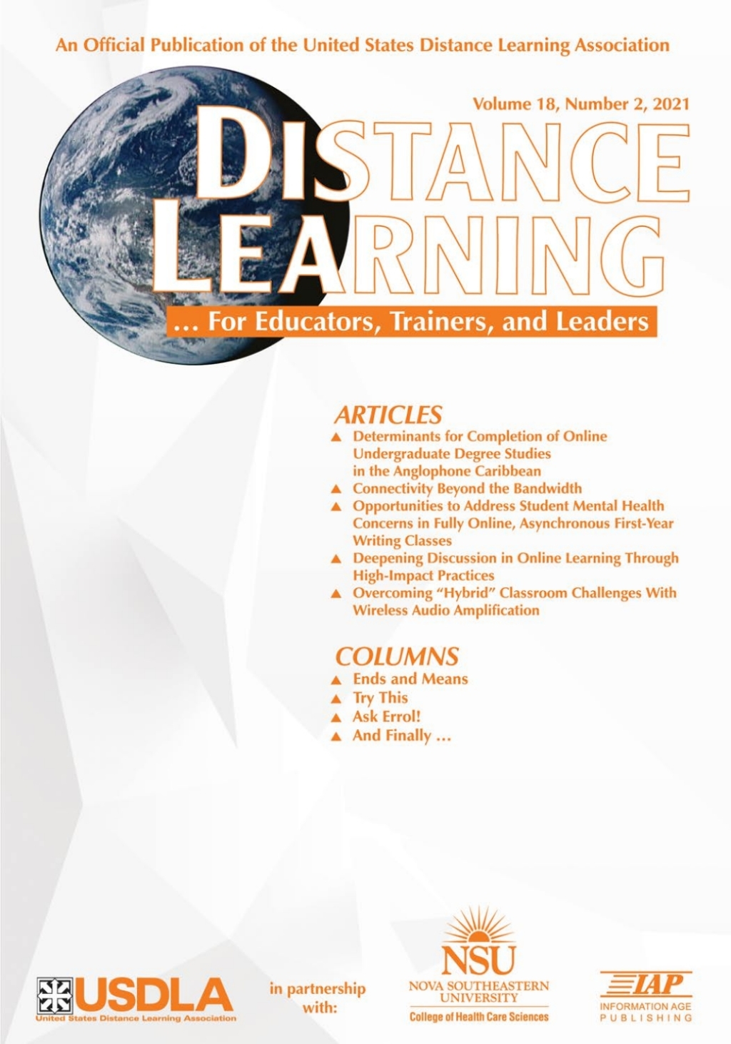 Distance Learning: Volume 18 #2 