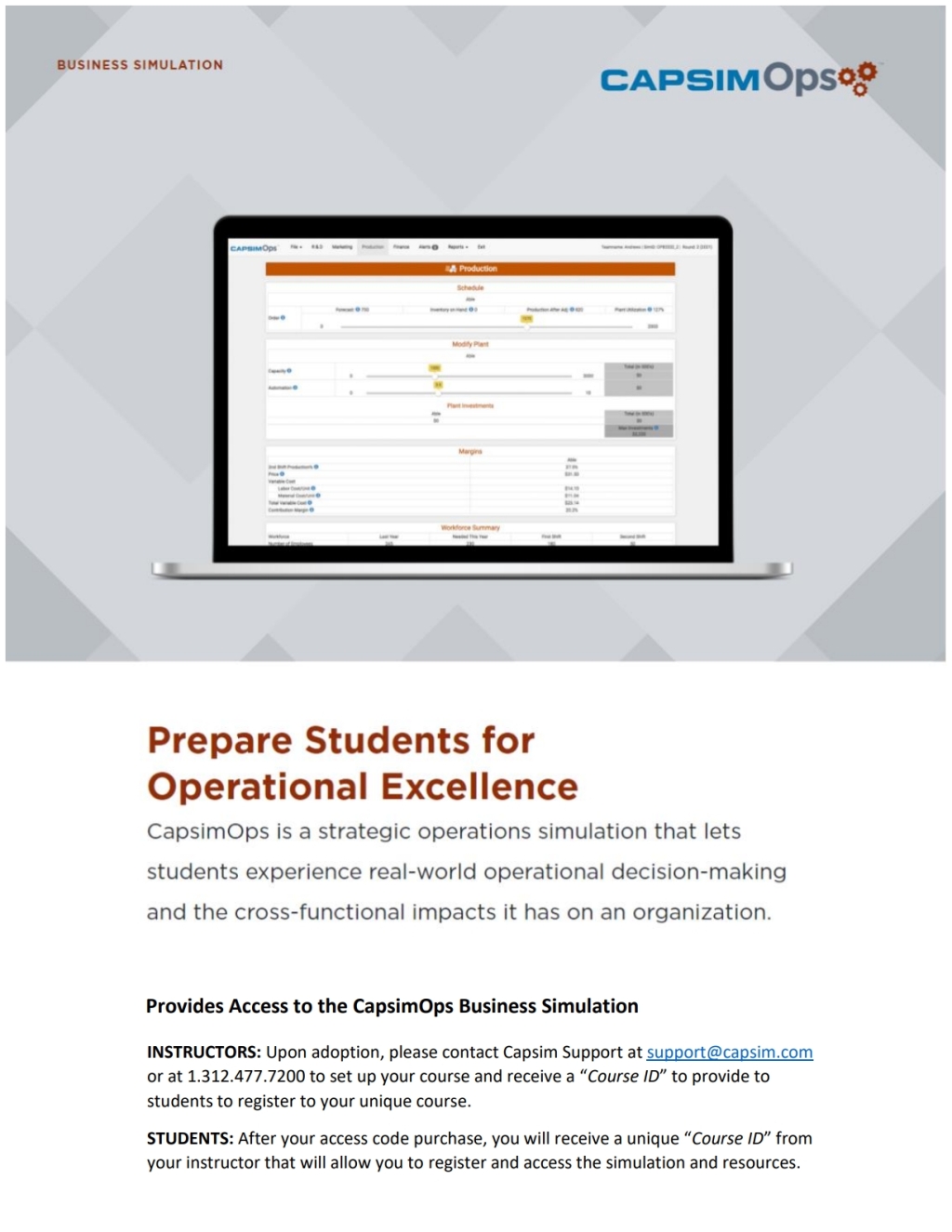 CapsimOps Business Simulation 