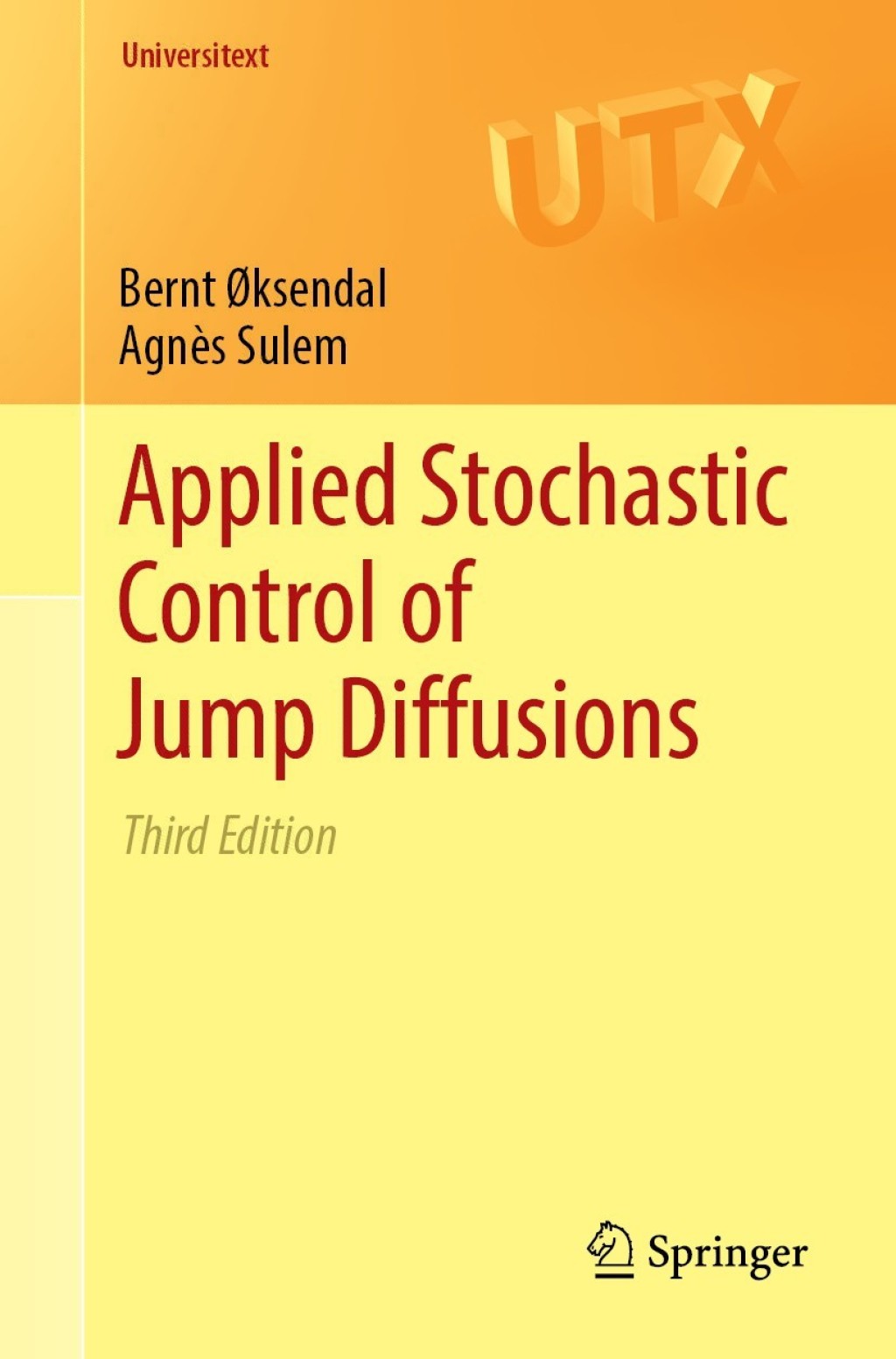 Applied Stochastic Control of Jump Diffusions 3rd Edition