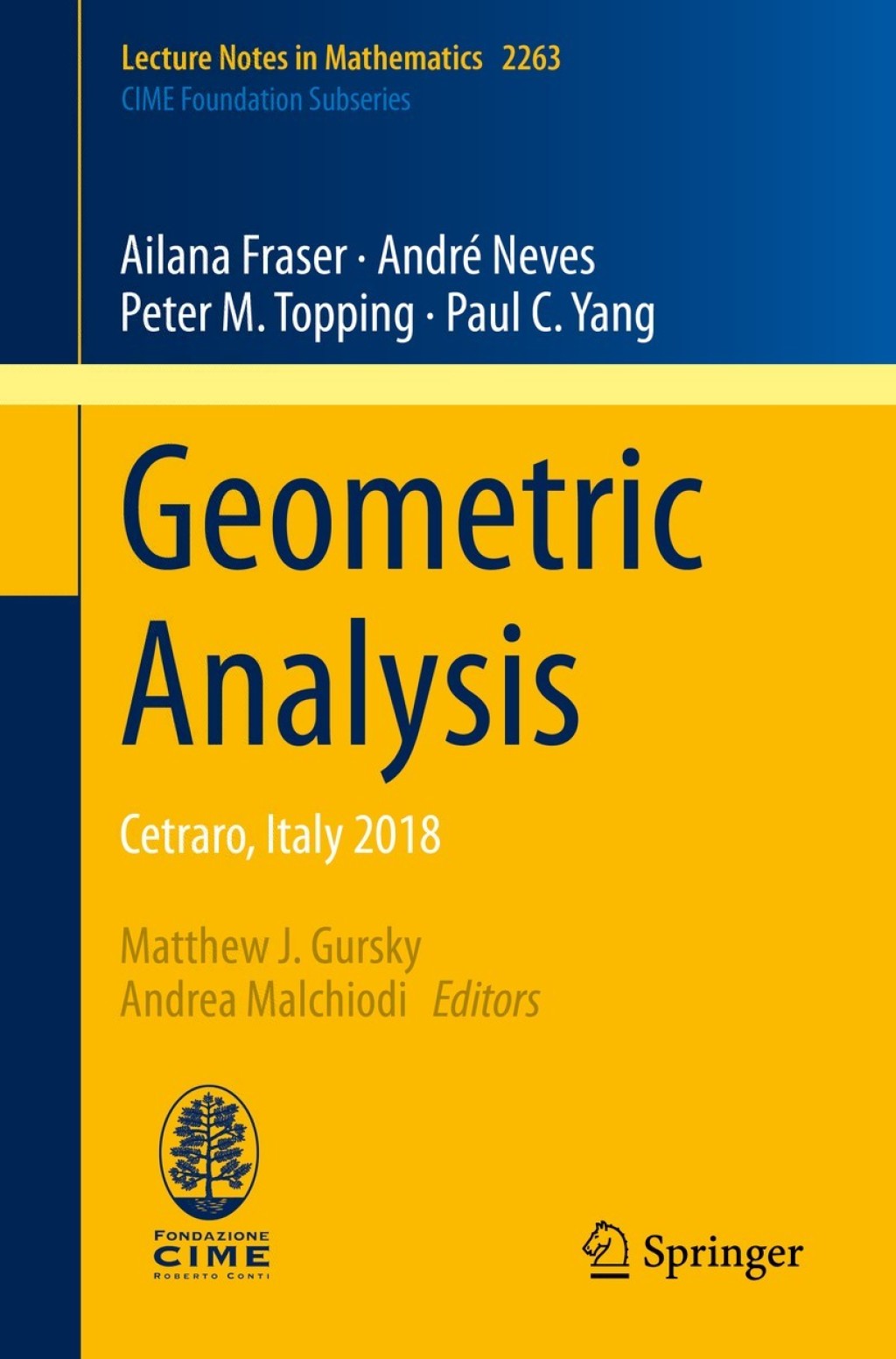 Geometric Analysis Cetraro, Italy 2018 