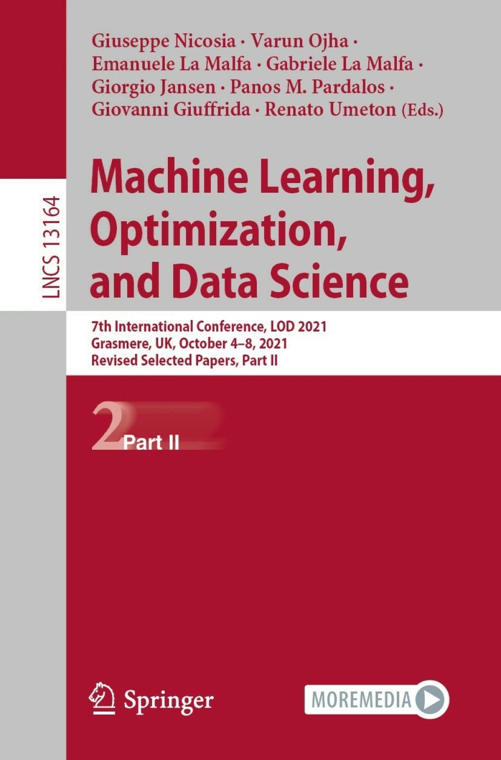 Machine Learning, Optimization, and Data Science 7th International Conference, LOD 2021, Grasmere, UK, October 4Ã¢â‚¬Å¡Ãƒâ€žÃƒÂ¶Ã¢Ë†Å¡Ãƒâ€˜Ã¢Ë†Å¡Ã‚Â¨8, 2021, Revised Selected Papers, Part II 