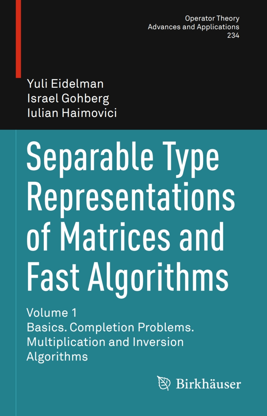 Separable Type Representations of Matrices and Fast Algorithms Volume 1 Basics. Completion Problems. Multiplication and Inversion Algorithms 