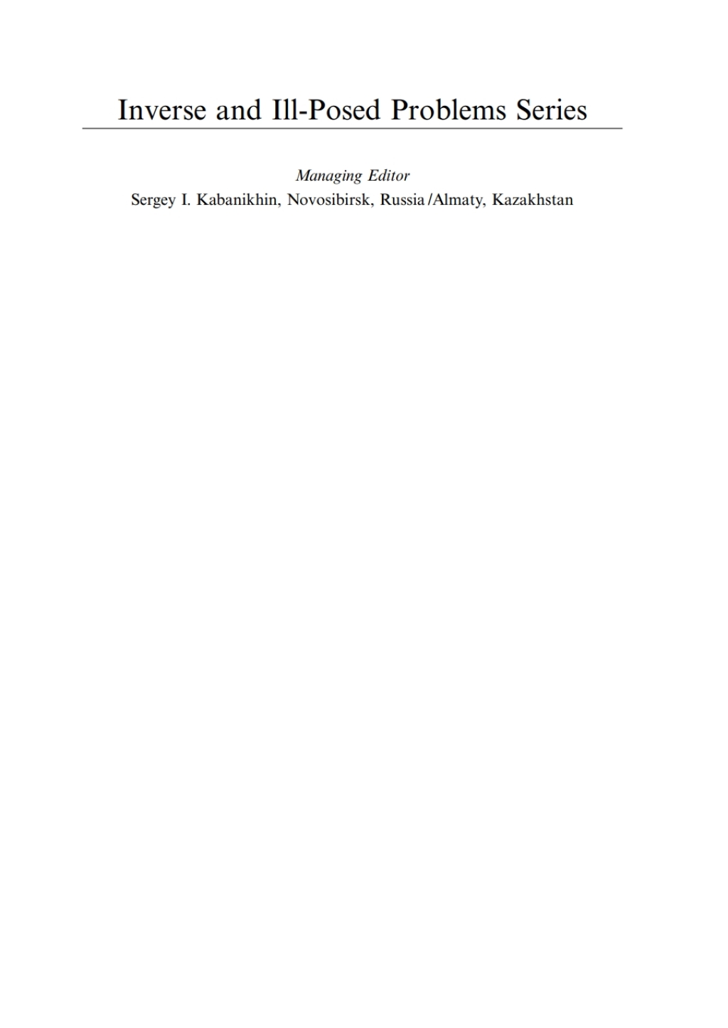 Numerical Methods for Solving Inverse Problems of Mathematical Physics 1st Edition