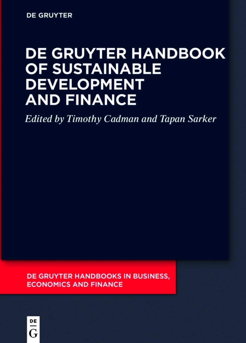 De Gruyter Handbook of Sustainable Development and Finance 1st Edition