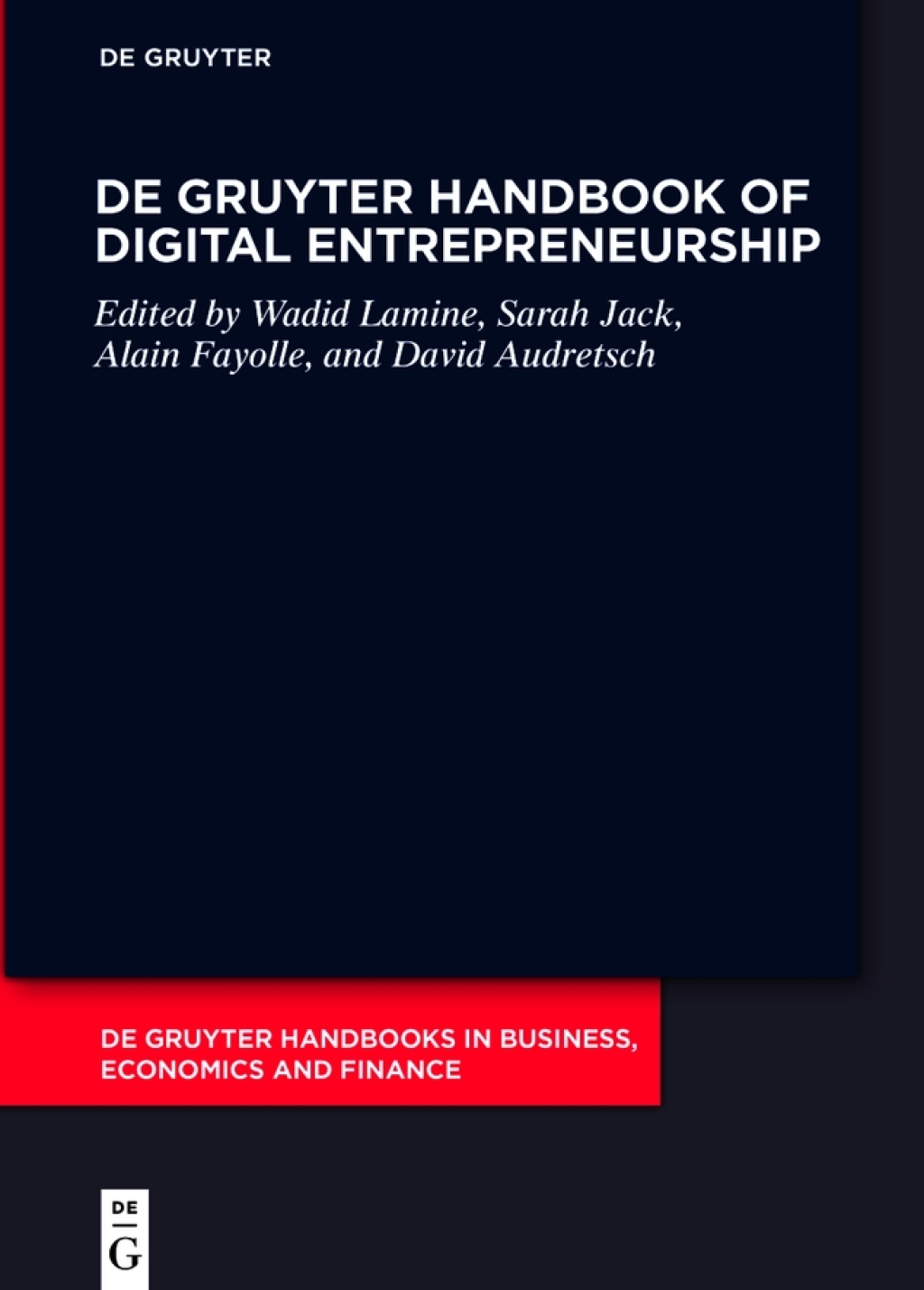 De Gruyter Handbook of Digital Entrepreneurship 1st Edition