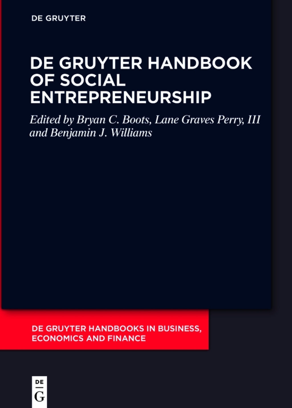 De Gruyter Handbook of Social Entrepreneurship 1st Edition