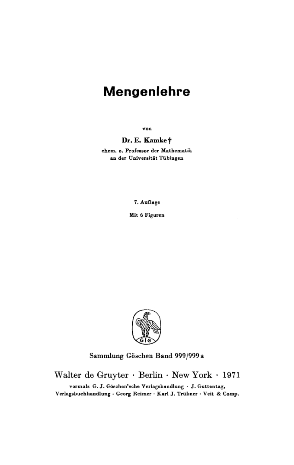 Mengenlehre 7th Edition