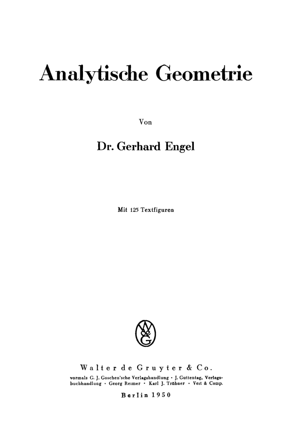 Analytische Geometrie 1st Edition