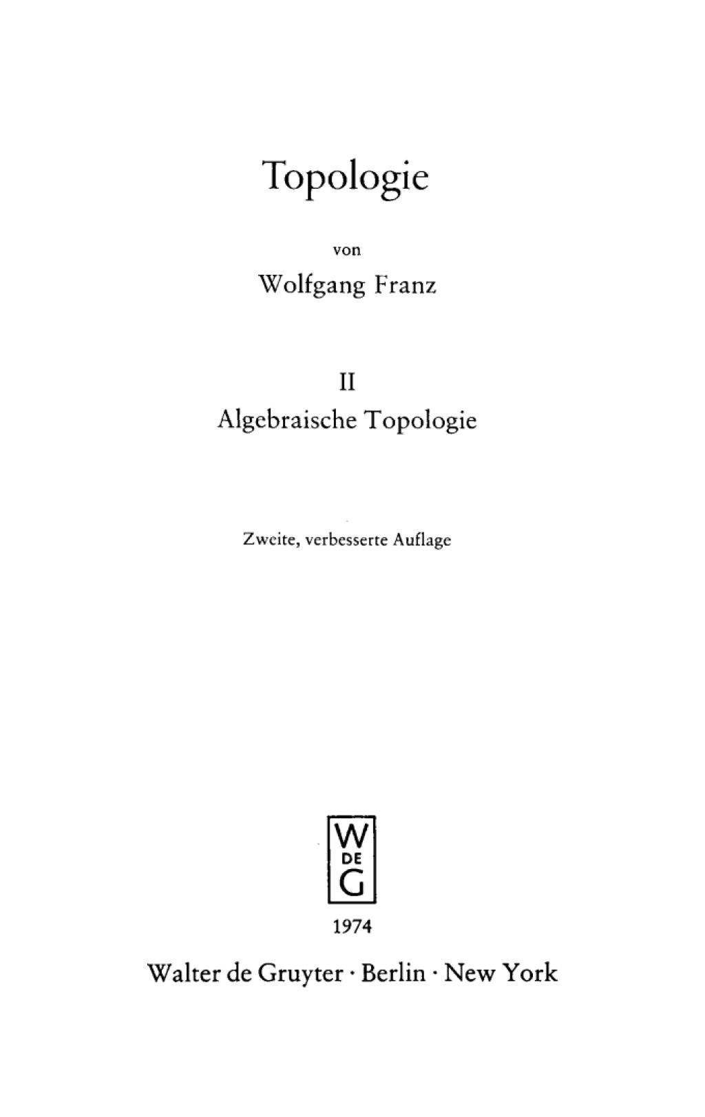 Algebraische Topologie 2nd Edition