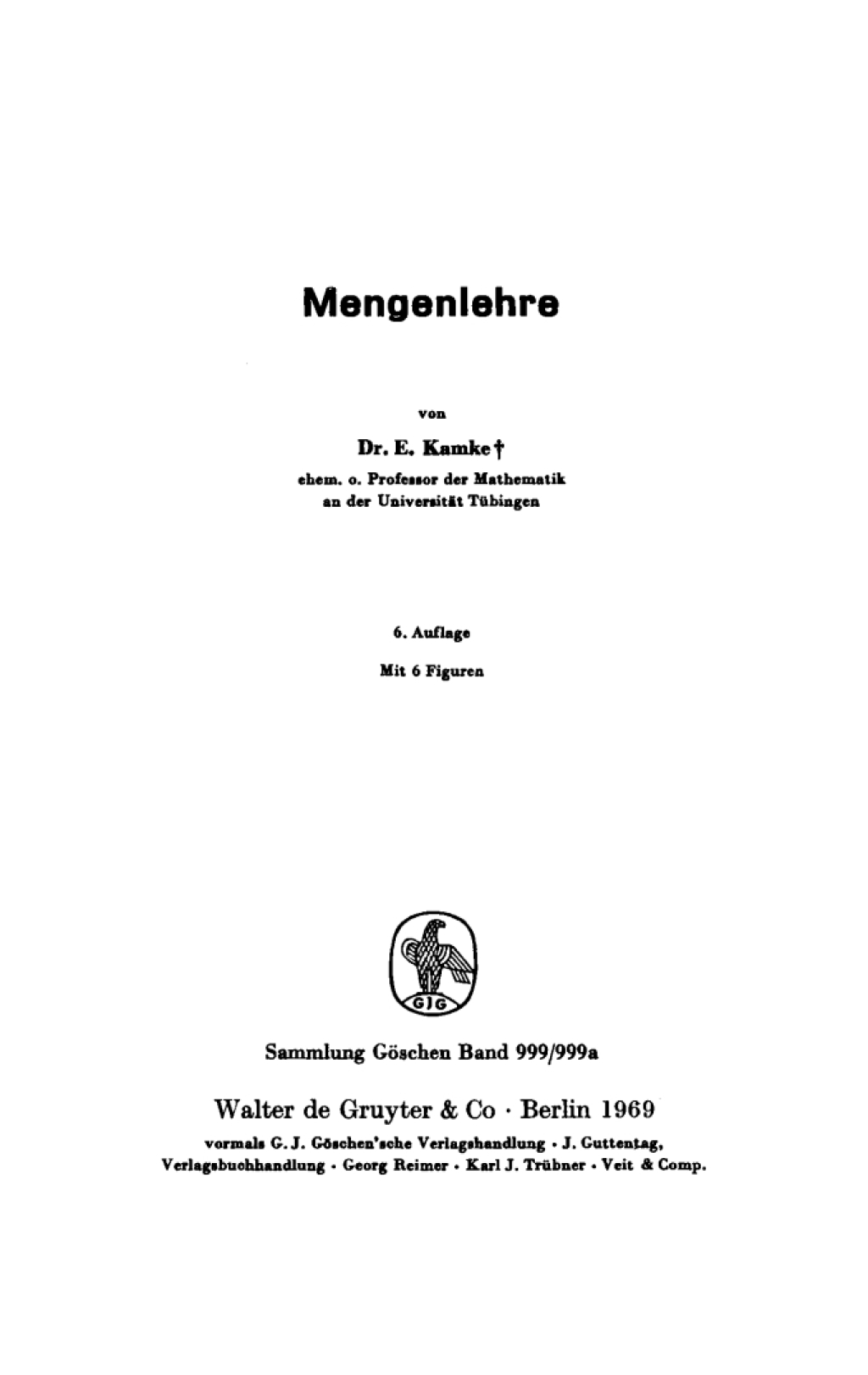 Mengenlehre 6th Edition