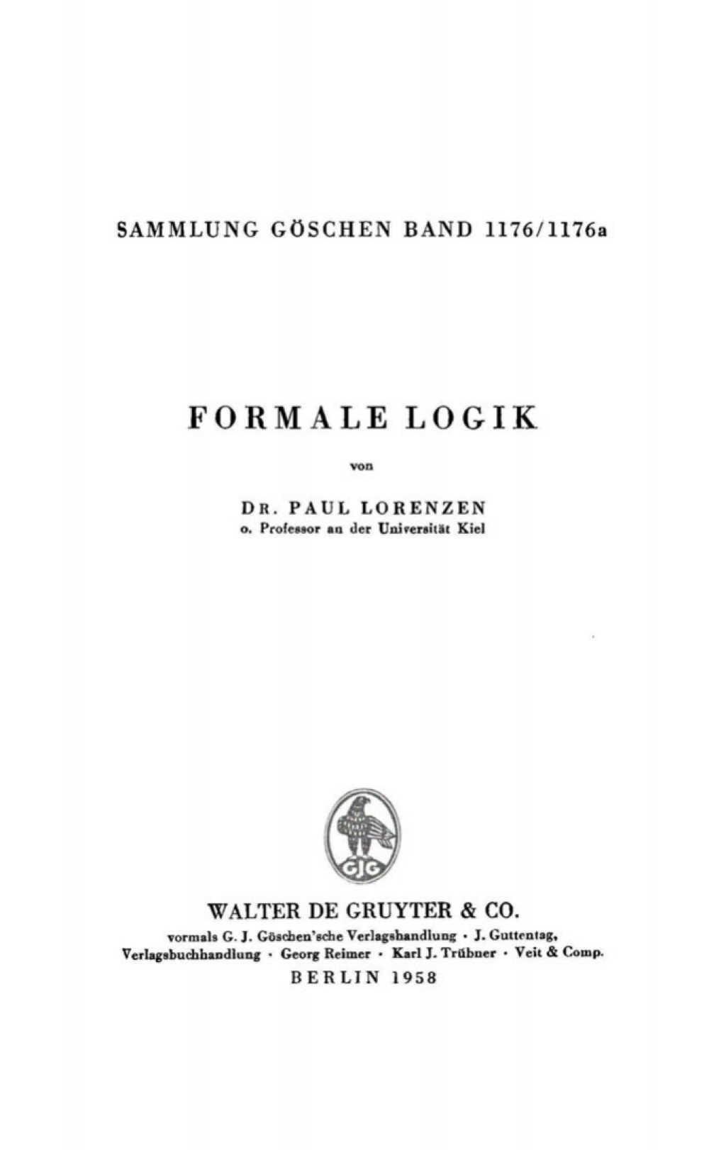 Formale Logik 1st Edition
