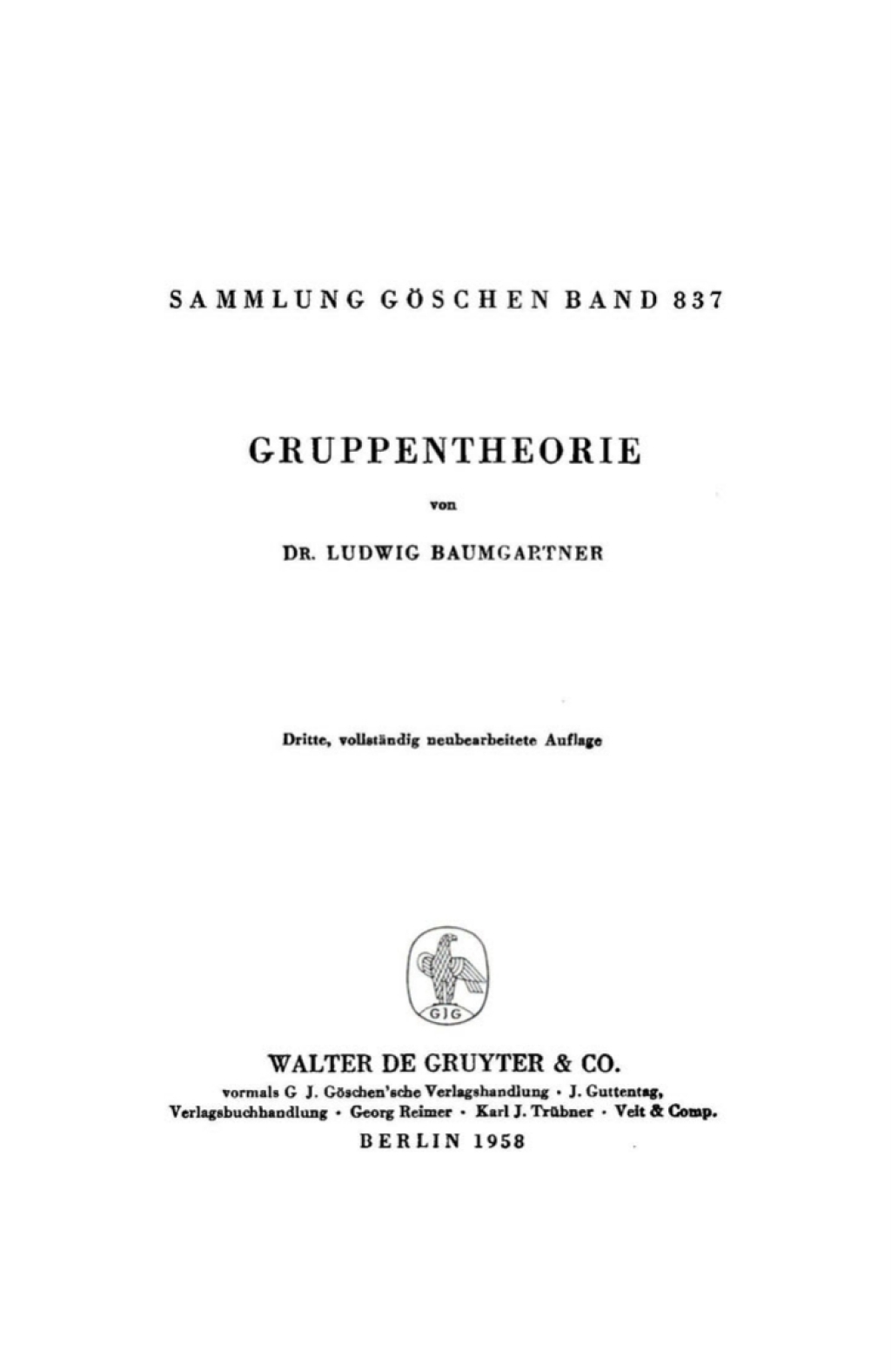 Gruppentheorie 3rd Edition