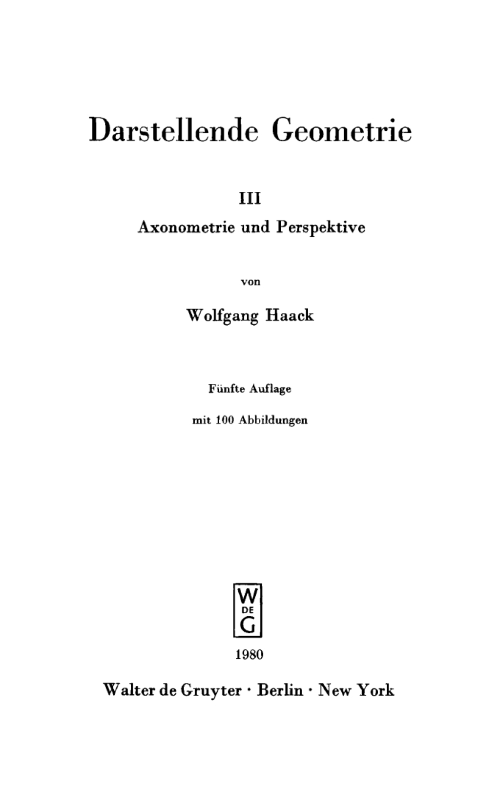 Axonometrie und Perspektive 5th Edition