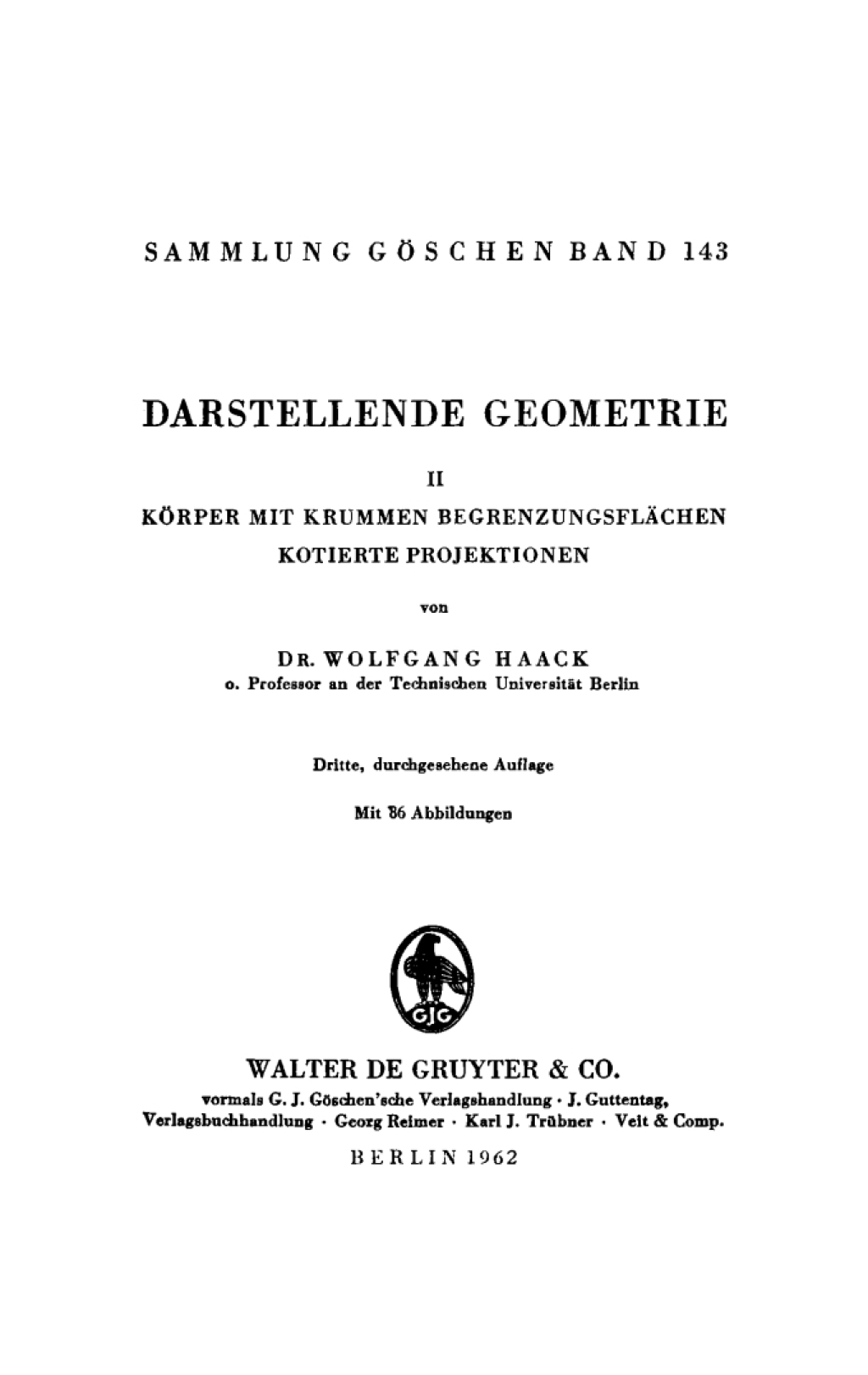 KÃ¢â‚¬Å¡ÃƒÂ ÃƒÂ¶Ã¢â‚¬Å¡ÃƒÂ Ãƒâ€¡rper mit krummen BegrenzungsflÃ¢â‚¬Å¡ÃƒÂ ÃƒÂ¶Ã‚Â¬ÃƒÅ¸chen. Kotierte Projektionen 3rd Edition