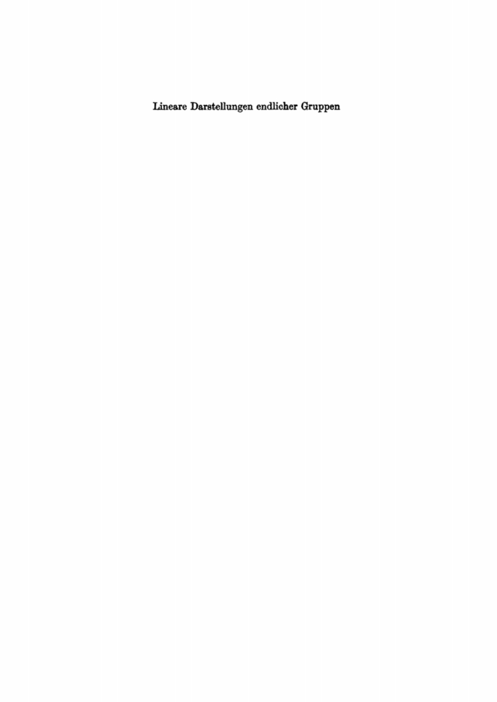 Lineare Darstellungen endlicher Gruppen 1st Edition
