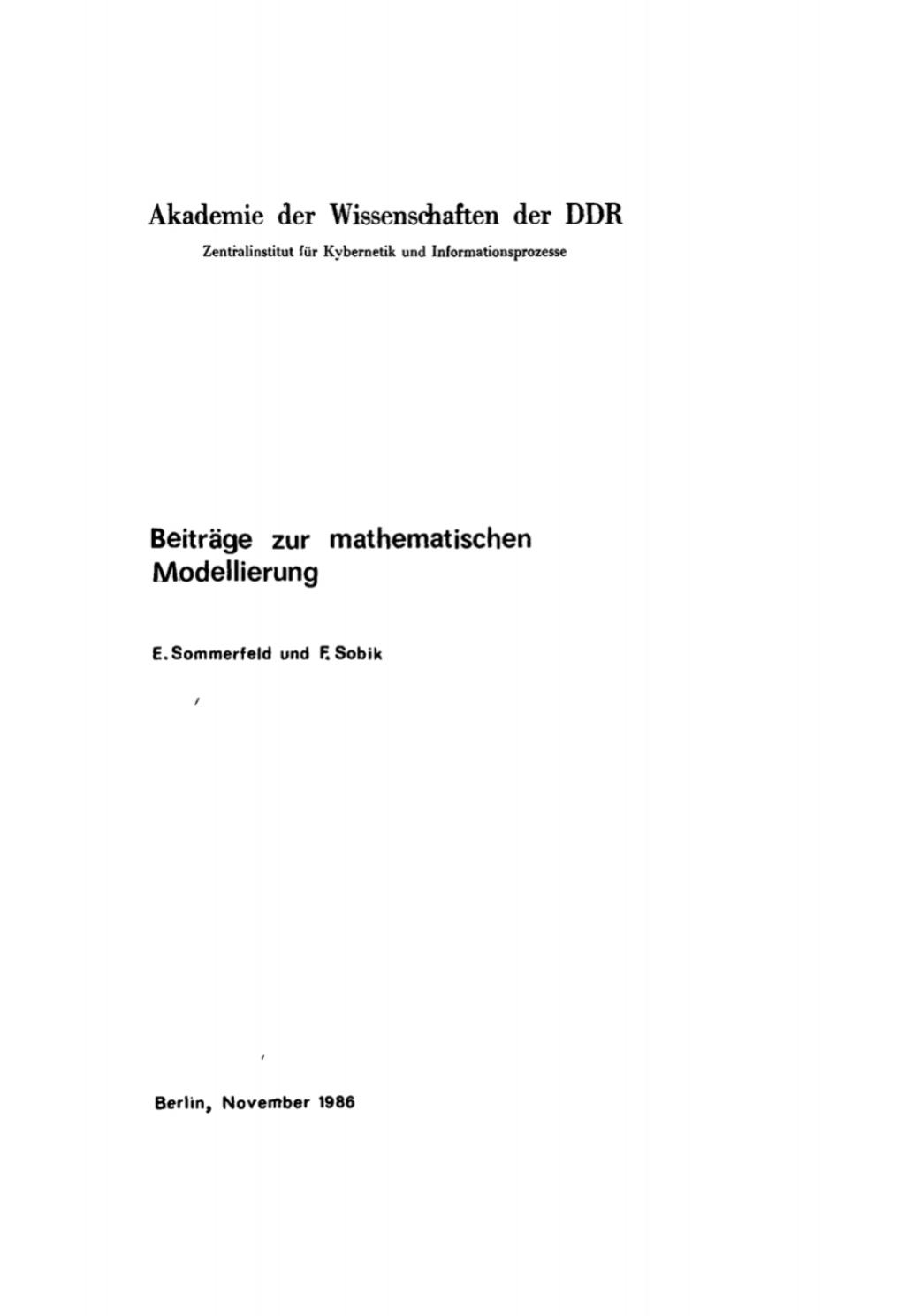 BeitrÃ¢â‚¬Å¡ÃƒÂ ÃƒÂ¶Ã‚Â¬ÃƒÅ¸ge zur mathematischen Modellierung 1st Edition