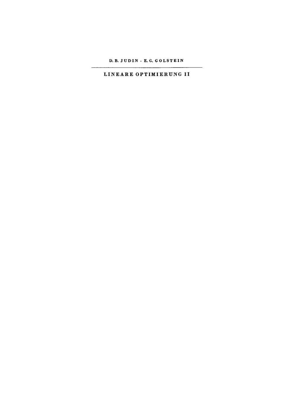 Lineare Optimierung II 1st Edition